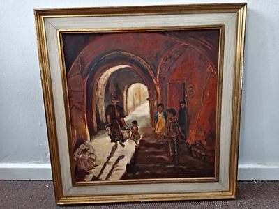 Unattributed painting - a View in the Old City of Jerusalem. The Unattributed Painting - A View 