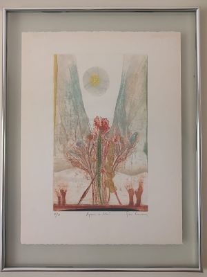 Ren&eacute; Carcan (Belgian, 1925-1993) ‘Hymne au soleil’ – Signed Limited Edition Color Etching (55/99). 