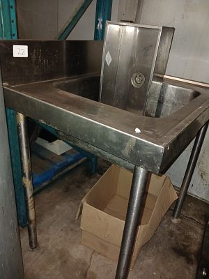 85cm Stainless Steel Commercial Sink | Prep Station with Integrated Backsplash | Double Basin 