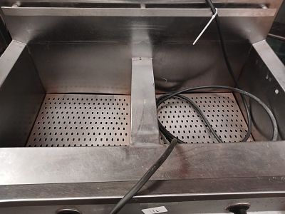 Industrial Double Electric Deep Fryer | 2-Basket Commercial Fryer | Stainless Steel | Sold As-Is. 