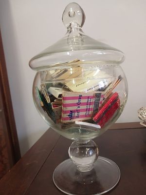 Candy Dish Hand-Blown. This hand-blown candy dish stands 26cm tall &amp; 14cm diameter. With 