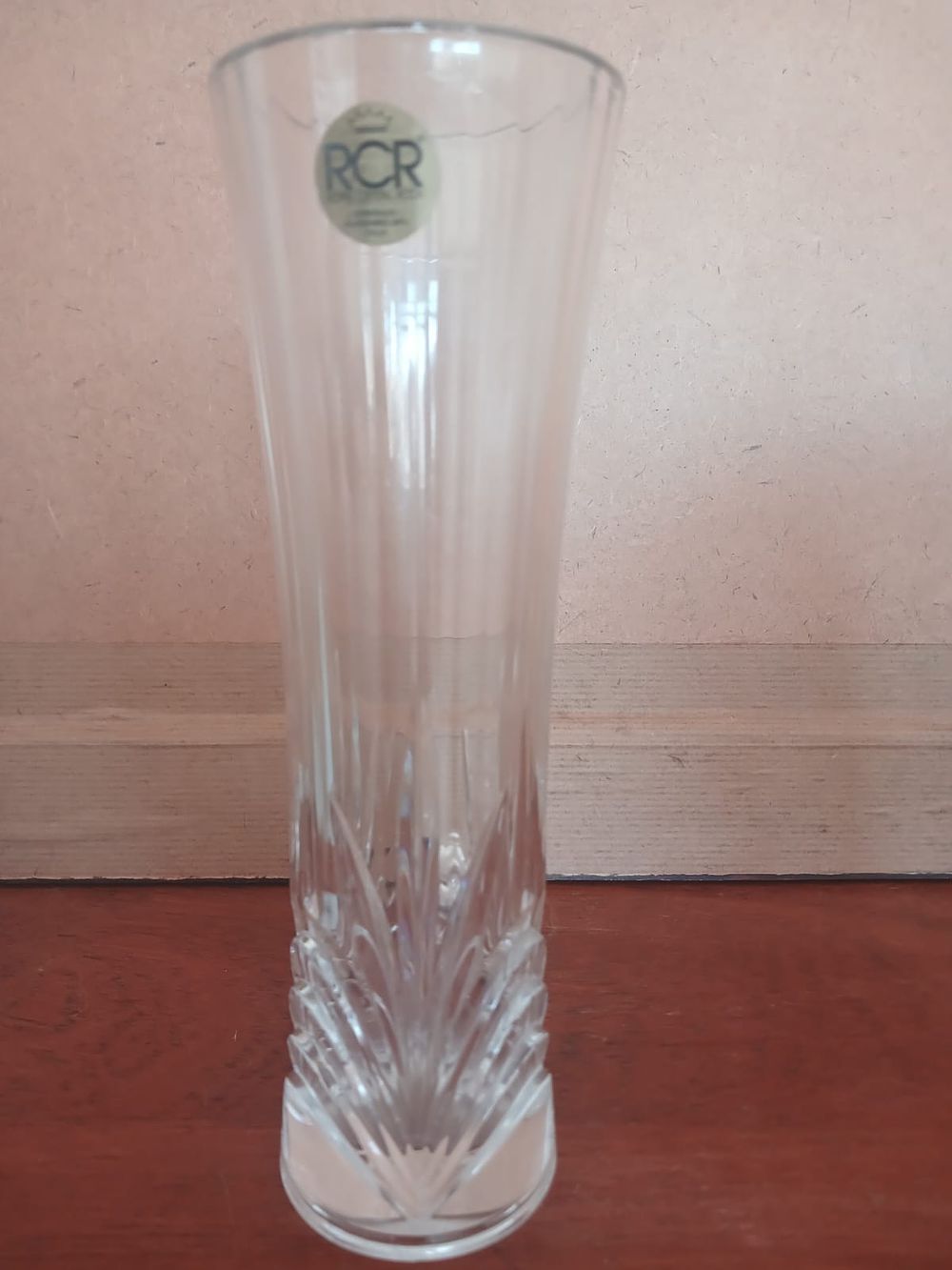 Royal Crystal Rock Lead Crystal Vase. Made in Italy of 24% lead crystal, In good condition 
