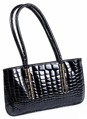 LOEWE. A crocodile black leather bag 350 - 400 €