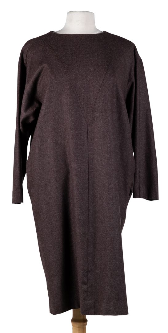 DIOR. A flannel trapeze sheath dress. Size 40 600 - 800 €