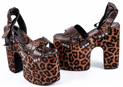 JEFFREY CAMPBELL. Platform shoes in leather with animal print 50 - 100 €