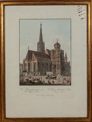 Vista de la Catedral de San Esteban de Viena. Austrian School, Carl Sch&uuml;tz, 1792 “View of 