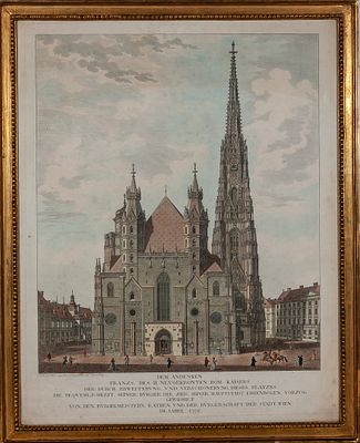 Vista de la Catedral de San Esteban de Viena. Austrian School, Carl Sch&uuml;tz, 1792 “View of 