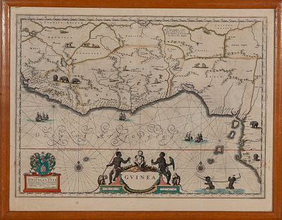 Mapa de Guinea. Johannes Janssonius (1588 - 1664) “Map of Guinea” Colored engraving Published in 