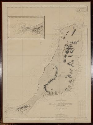 Carta náutica de Fuerteventura. J. Nogruera after the drawing by F. Bregante “Nautical chart of 