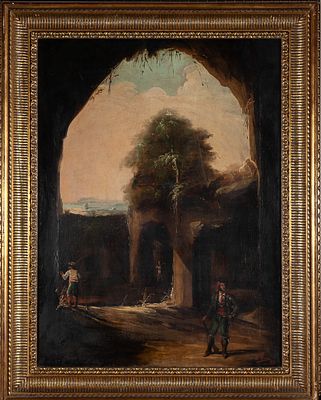 Bandolero en una cueva. Attributed to Eugenio Lucas Villamil (Madrid, 1858 - 1919) "Bandit in a 