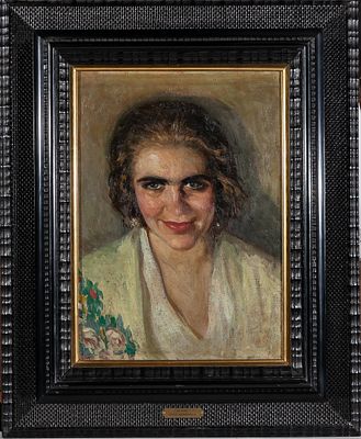 Gitana. Jos&eacute; Cruz Herrera (Cadiz, 1890 - Casablanca, Morocco, 1972) “Gypsy” Oil on canvas 