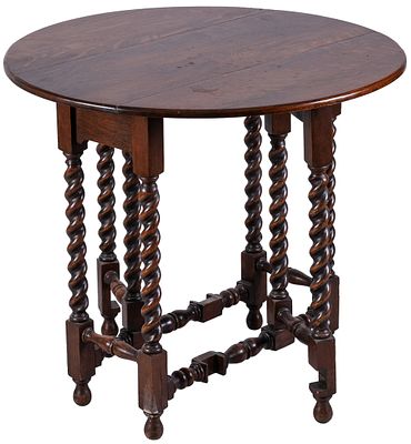 Mesa de alas inglesa torneada de roble 74 x 81 cm 150 - 200 €