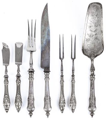 A silver serving set, 19th century 29 cm the largest 200 - 250 €