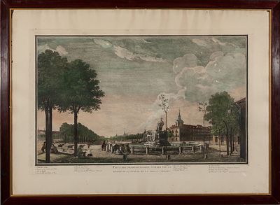 Vista del Prado de Madrid tomada por la espalda de la Fuente Cibeles" "Vista del Prado de 