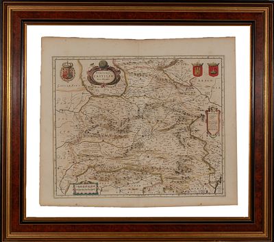Mapa de Castilla. Joan Blaeu (Alkmaar, 1596 – Amsterdam, 1673) "Map of Castile" Colored 