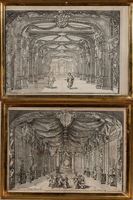 Idaspe arrestado por las Amazonas" y "Licando y Mandane. Luzio Bonomi after Girolamo Fontana 