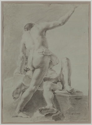Academia. Vicente Castell&oacute; y Amat (1787 – 1860) "Academy Study" Pencil drawing Signed 54 