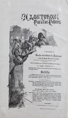 A poster printed on silk "Extraordinary Charity Bullfight", Madrid 1897 58 x 32 cm 50 – 100 €