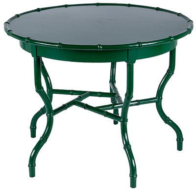 A green-painted bamboo-simulated wood table 76 x 100 cm 200 - 300 €
