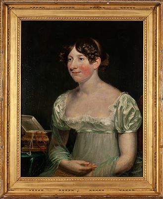 Retrato de Dama. English School, c.1800 "Portrait of a Lady" Oil on canvas 70 x 55 cm 1.200 - 