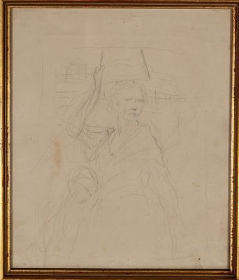 Dibujo preparatorio para el cuadro 'Cari&aacute;tide'. Fernando &Aacute;lvarez de Sotomayor (El Ferrol 