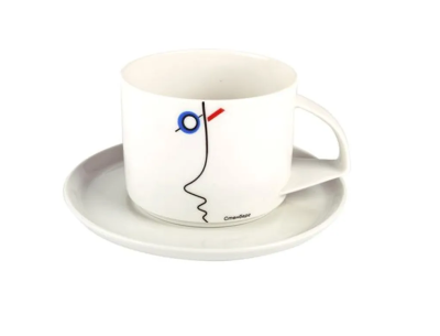 Чайная пара. Форма "Баланс", рисунок "Авангард. Стенберг". Твердый фарфор. 280 мл. 