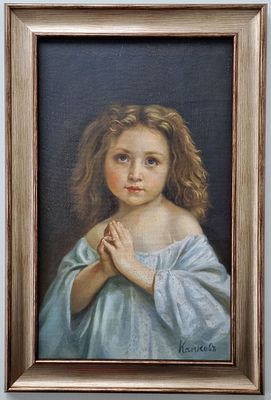 Худ.Капковъ Портрет девочки, холст, масло, конец XIX начало XX века 
размер по раме 59х39 см