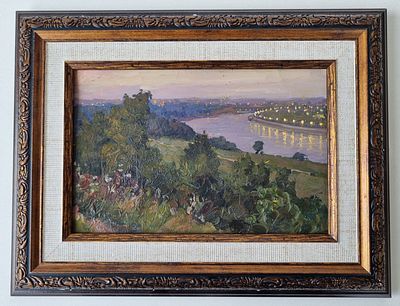 Жашков Николай Георгиевич (1911-1973). Лужники. 1911 год. Картон, масло. 20х28 см. 
На обороте – 