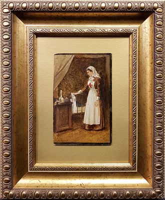 Малышев Михаил Георгиевич (Егорович) (1852-1912) &laquo;Сестра Красного креста&raquo; Картон, масло, 1890-е 