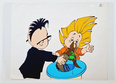 Фаза движения из мультфильма &laquo;Незнайка на Луне&raquo; (1990-е; худ О. Новосёлова). 
СССР, студия &laquo;FAF 