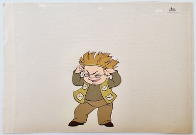 Фаза движения из мультфильма &laquo;Незнайка на Луне&raquo; (1990-е; худ О. Новосёлова). 
СССР, студия &laquo;FAF 