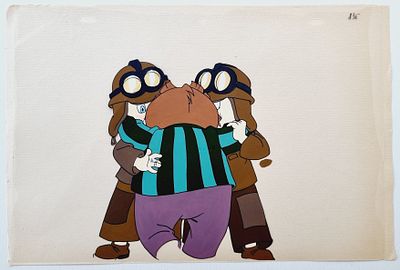 Фаза движения из мультфильма &laquo;Незнайка на Луне&raquo; (1990-е; худ О. Новосёлова). 
СССР, студия &laquo;FAF 