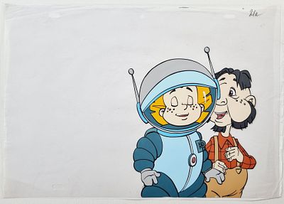 Фаза движения из мультфильма &laquo;Незнайка на Луне&raquo; (1990-е; худ О. Новосёлова). 
СССР, студия &laquo;FAF 