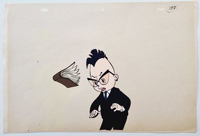 Фаза движения из мультфильма &laquo;Незнайка на Луне&raquo; (1990-е; худ О. Новосёлова). 
СССР, студия &laquo;FAF 