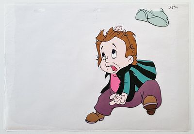 Фаза движения из мультфильма &laquo;Незнайка на Луне&raquo; (1990-е; худ О. Новосёлова) 
СССР, студия &laquo;FAF 