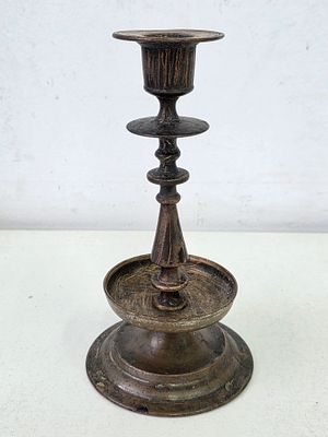 Подсвечник Царских времен, бронза\латунь Юдин?. Высота: 18 см. 
целый