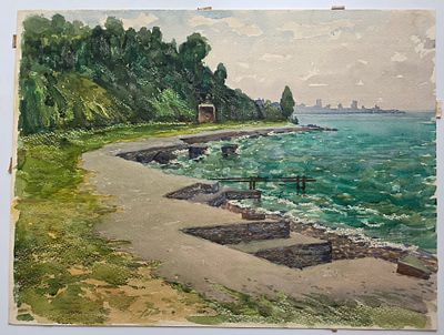 Елгин Филипп Николаевич (1919-1995) Батуми , бумага, акварель, 1970-е годы. Размер: 48 х 36 см.