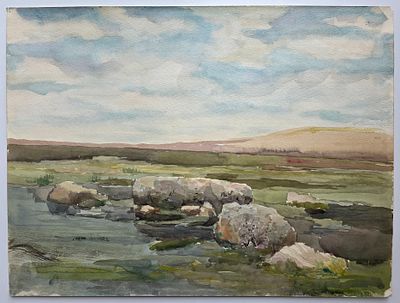 Ю. Н. Клевцов Этюд, бумага, акварель, 1981 год. Размер: 48 х 36 см.