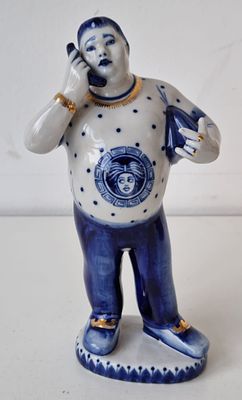 [Авторский экземпляр] Статуэтка "Новый русский БРАТОК", "Мир новых русских". Россия, Гжель 