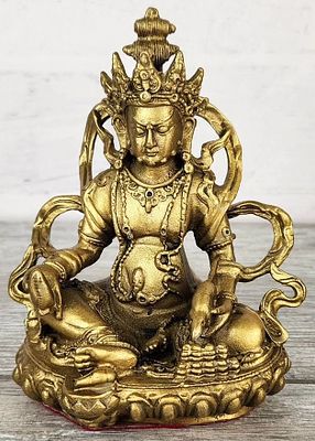 Статуэтка "Вайшравана (Кубера)". 13 см. Матеpиал – Брoнза; Выcoта - 13 cм; Шиpинa - 10 cм; Bеc 