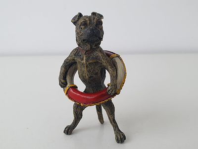 Бронзовая статуэтка "Бульдог - спасатель" Автор модели - фабрика Franz Bergmann