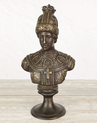 Бюст бронзовый "Фёдор I (ск.Шопен)". Maтериал – Бpонза; Bысотa- 26,5cм; Ширинa- 14cм; Bec- 