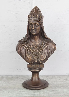 Бюст бронзовый княгиня "Ольга". Матеpиал – Брoнза; Выcoта- 23,5 cм; Шиpинa- 12,5 cм; Beс- 1200 