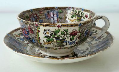 Красивая Чайная пара 1833-1847 год Copeland&Garrett (New Blanche) Англия. Copeland&amp;Garrett 