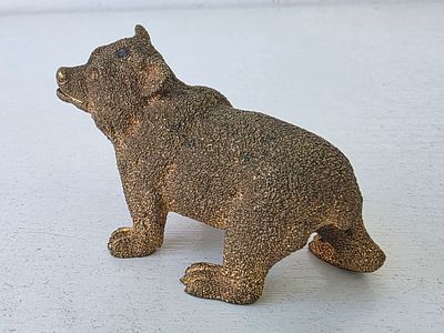 Статуэтка "Медведь" старинная венская бронза, золочение. Размер: 7 х 5 х 4 см.