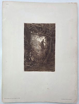 Шишкин Иван Иванович (1832-1898). Крестьянка, сходящая с лестницы.
1875 г. Бумага, офорт. 