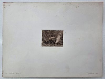 Шишкин Иван Иванович (1832–1898).Офорт &laquo;У костра&raquo;. 1873. Бумага, офорт. 
9&times;6,8 см (оттиск); 40 