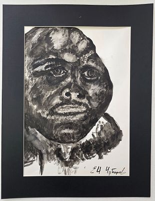 Евгений Чубаров (1934-2012) Автопортрет? Рисунок Бумага, тушь. Размер по паспарту 45 х 35 см. 