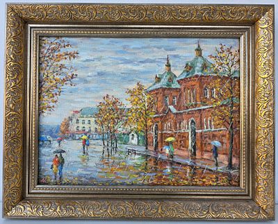 худ.Кузнецов Картина "Ул.Московская" холст, масло. Размер по раме: 50 х 40 см.