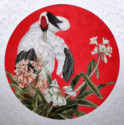 Добрынина Галина - Маньчжурский журавль. По мотивам работы современного китайского художника Лу 